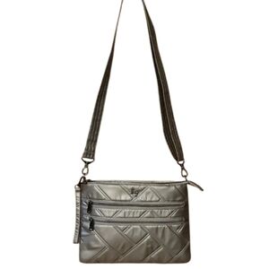 LUG Dazzle SE Silver Bronze Quilted Convertible Crossbody‎ Bag